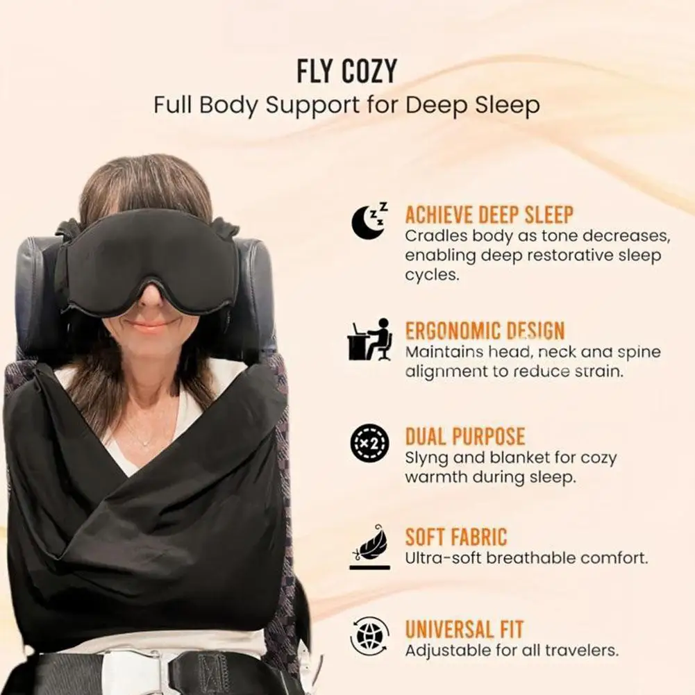 Reisekissen 360 ° Unterstützende Flugzeug-Kopfstütze mit Augenmaske zur Ermüdungsbekämpfung, Komfortables Massage-Nackenkissen zum Schlafen – Detail 10