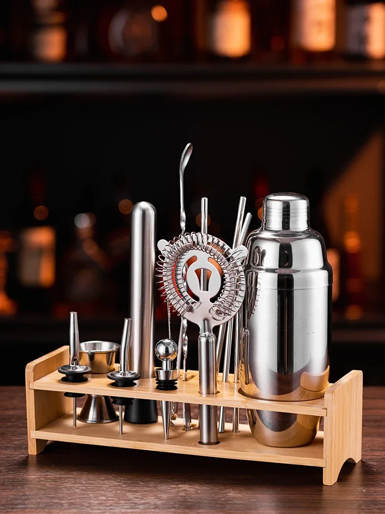 Stainless Steel Shaker Set Bartending Tool Hand-Cranked Shaker Pot Professional Appliance