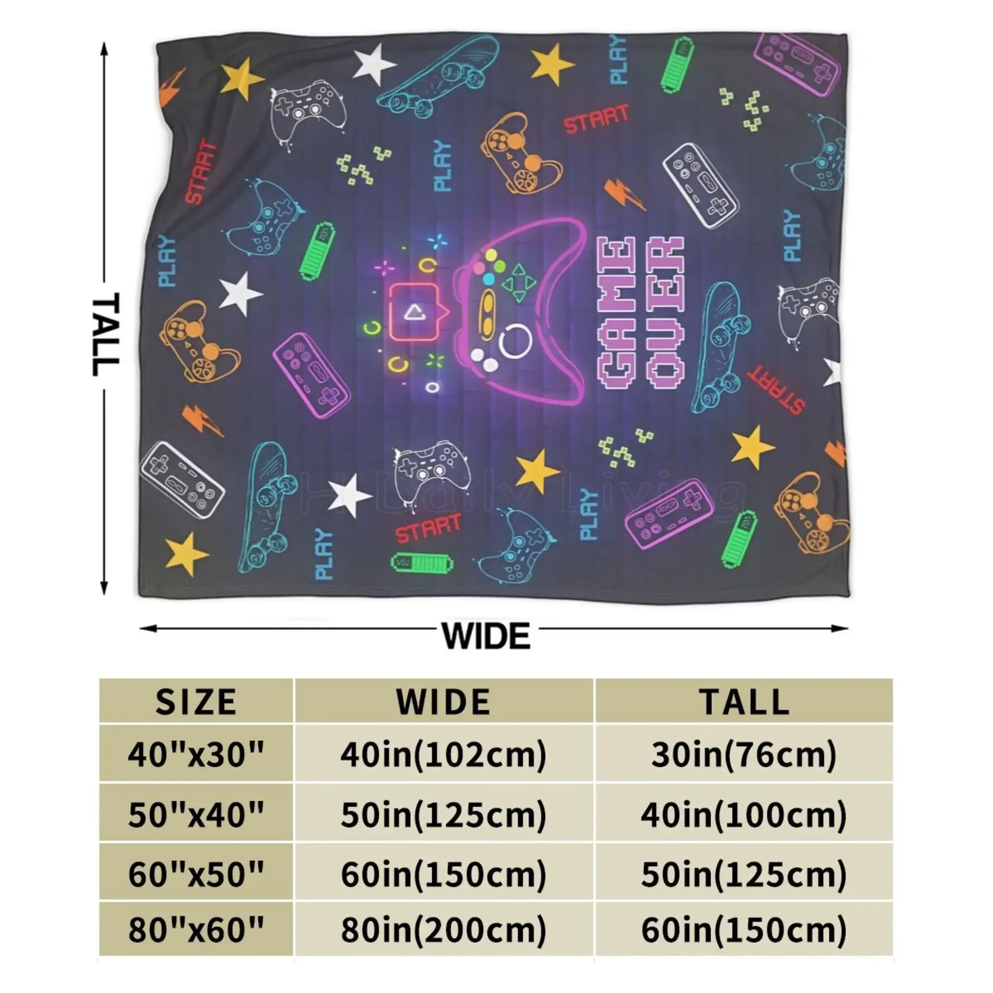 بطانيات صوف فلانيل بطبعة لوحة ألعاب ، ناعمة ، مريحة ، دافئة ، رمي ، بطانيات قيلولة ، سفر ، أريكة ، سرير ، مكتب ، ديكور منزلي ، هدايا