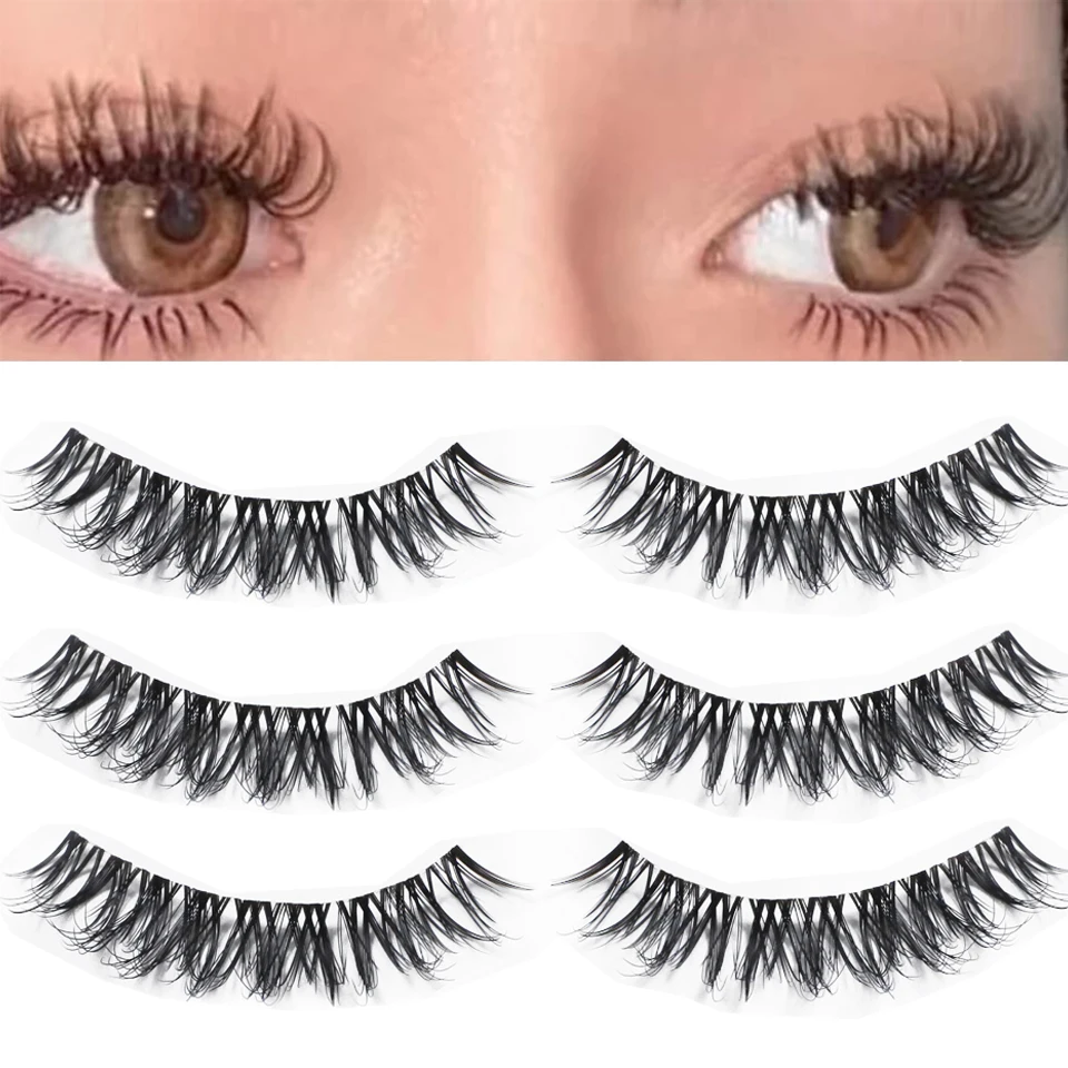 한국 메이크업 짧은 밍크 속눈썹, 수제 투명 밴드 속눈썹, 자연스러운 인조 속눈썹, 대량 속눈썹, 10-12mm