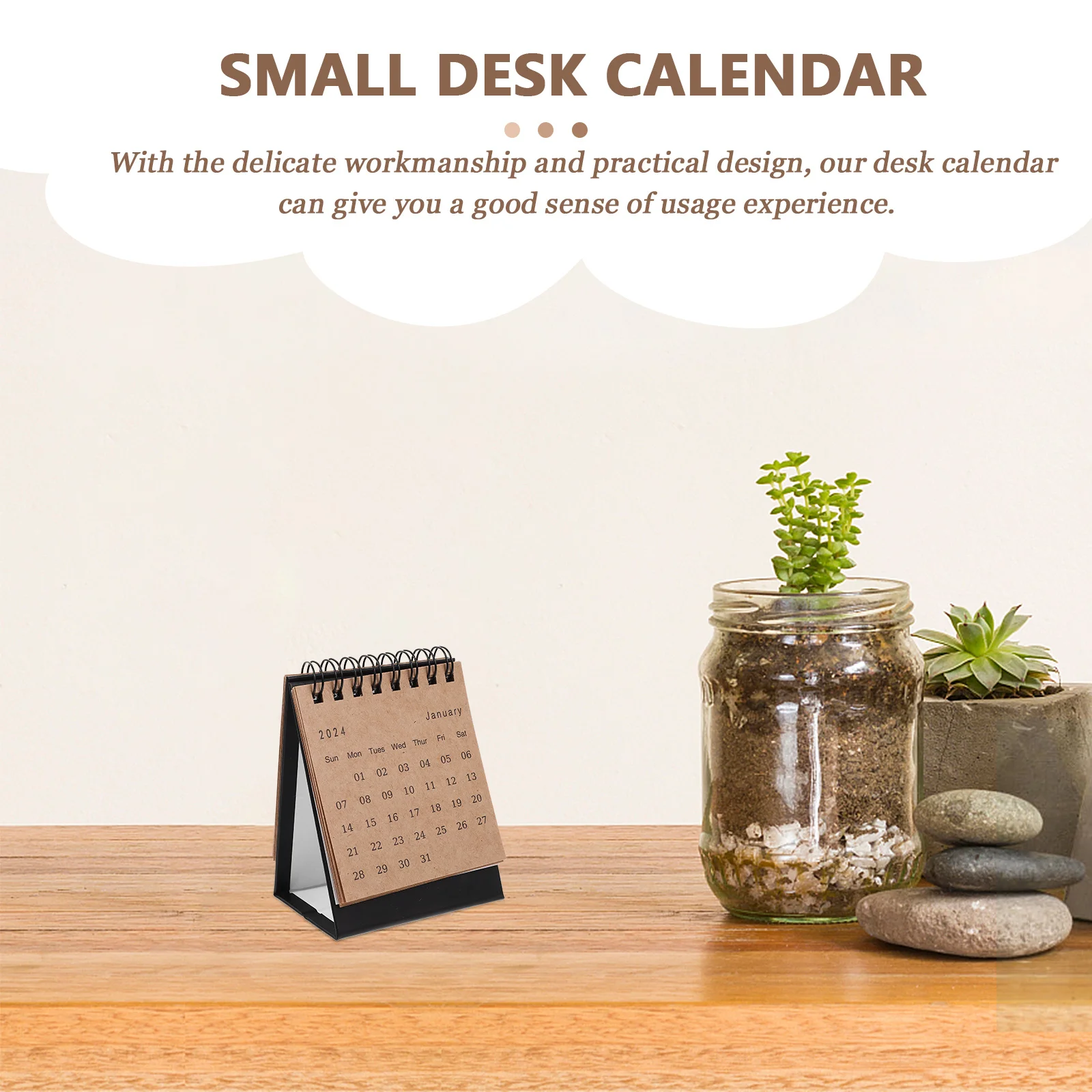 

Mini Desk Calendar 2024 Small Standing Flip Table Calendar Desktop Organizer Office Home Decorative Daily Use Calendars