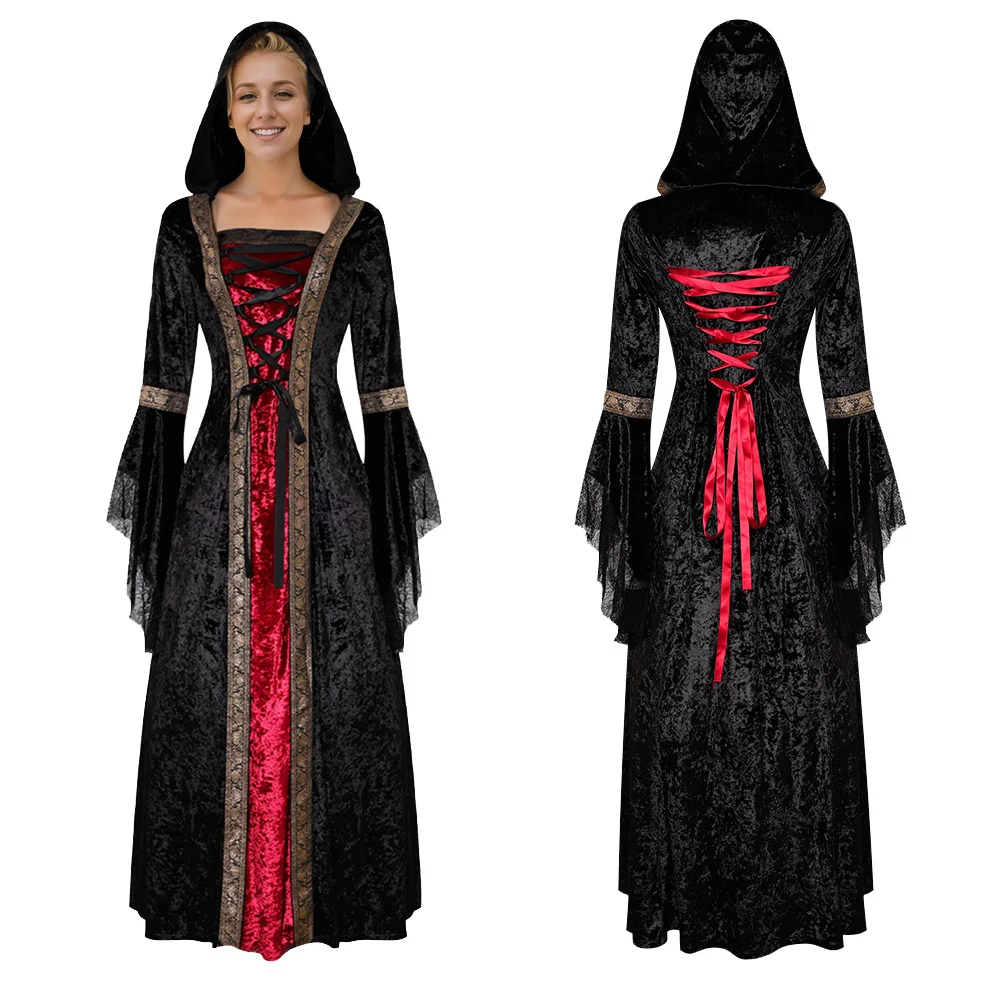 Robe de Cosplay Vintage de Vampires Médiévaux pour Femme, Costume Fantaisie Gothique de la Renaissance, Vêtements de ix, Vente en Gros