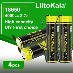 4PCS Liitokala King4000-N Nickel 3,7 V 18650 4000mah 12a Entladungsbatterien für Laterne Batterien entlassen 8 Hauptverkauf Batterie 3 7 4000mah - №6