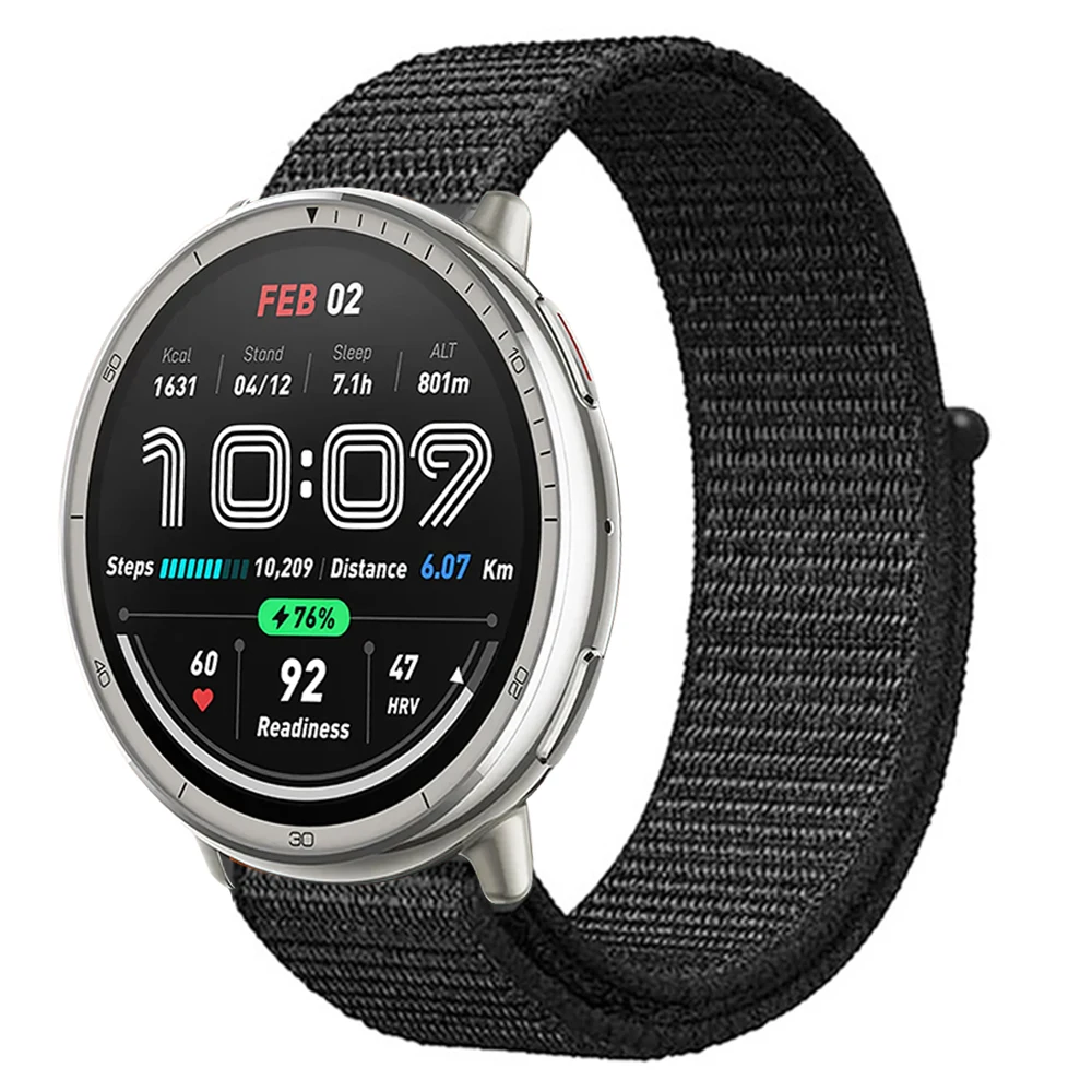 22 มม.20 มม.ไนลอนสําหรับ Amazfit Bip 6 5/GTR 47 มม./GTR 4 3 Pro/Balance สร้อยข้อมือกีฬาสําหรับ Amazfit Active 2/GTS 4 mini 3 2e สายคล้อง