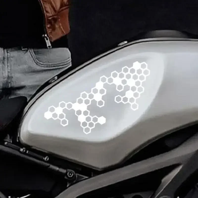 Creative Motorcycle Stickers Waterproof Honeycomb Helmet Decals Body Bumper Stickers Motorcycle Personalized Decoration