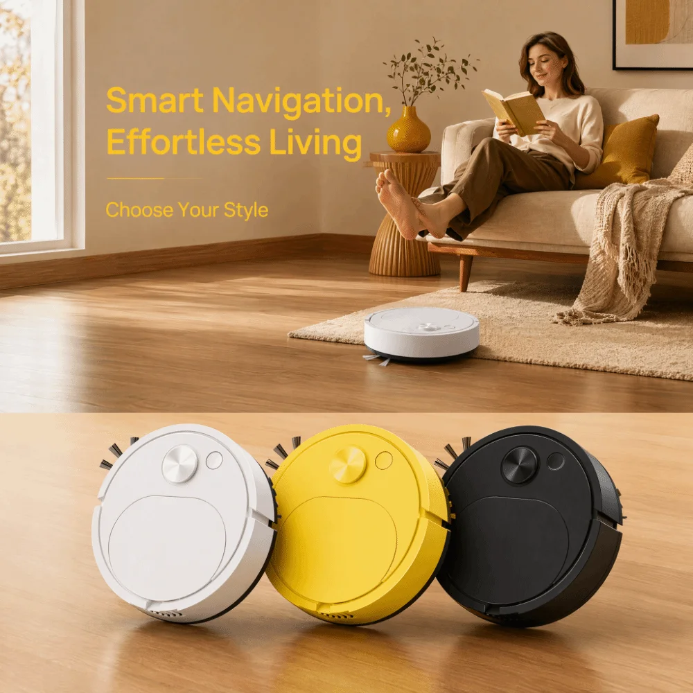 USB Charging Sweeping Robot 1500Pa Suction Ultra Thin Mopping Robot Smart Wireless 3 In 1 Cleaning Machine Pet Hair Cleaning