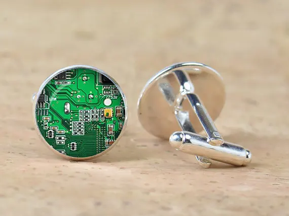 Unisex Computer Circuit Board Cufflinks