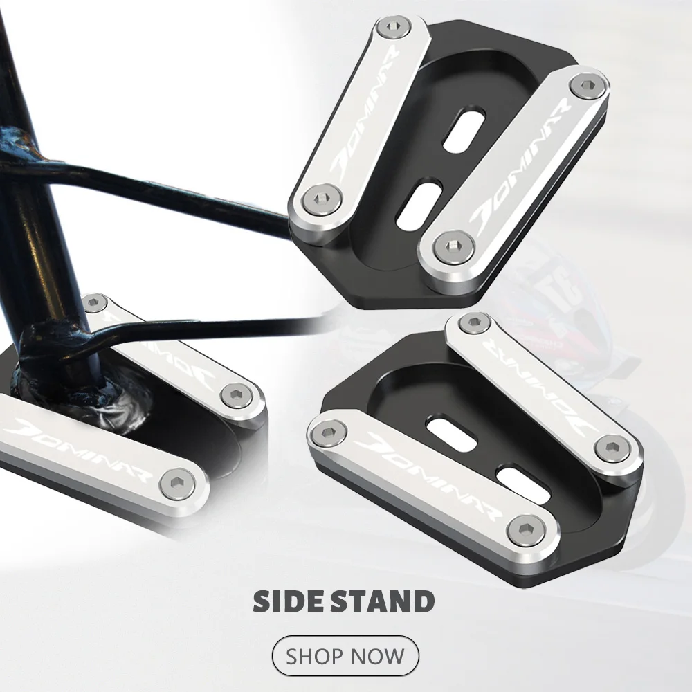 

For BAJAJ DOMINAR 250 400 All YEARS Motorcycle Accessories DOMINAR250 Kickstand Extension Foot Side Stand Enlarger Pad Plate