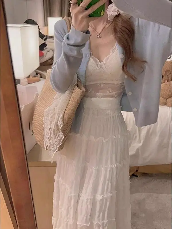 

Lace Trim Me Brtte Tank Top Women's 2025 New Inner Wear See tough Beautiful Ba Piece Svel irt