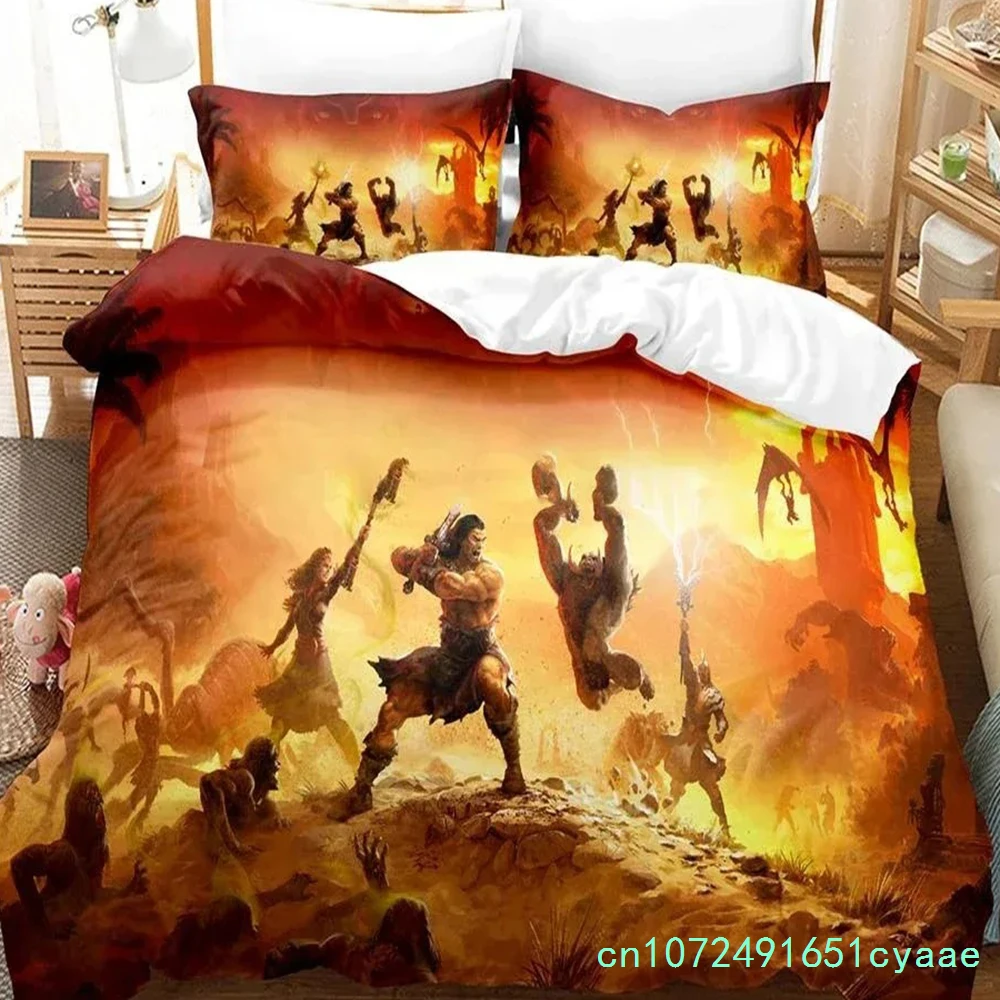 Conan Exiles The Age Of Sorcery Bedding Set Single Twin Full Queen King Size Aldult Boys Bedroom Duvet Cover Sets 3D Anime