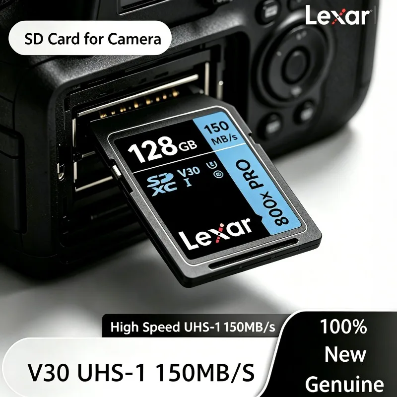 Lexar High Speed UHS-I 150MB/s 800X Pro SD Card for Camera Original 64GB 128GB 256GB Memory Card Classe 10 3D 4K V30 Video Card