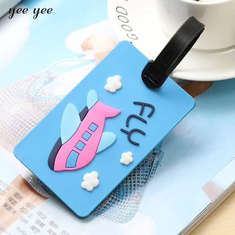 Luggage Tags Anti Theft PVC Plane Letters Baggage Name Tag Suitcase Work ID Address Labels Holder Travel The World Accessories