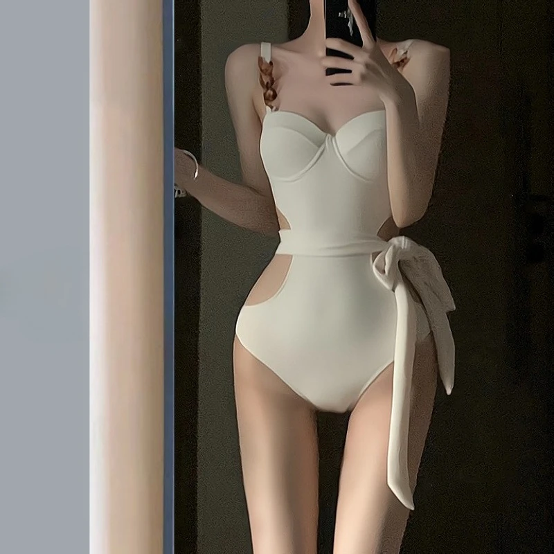 2026 New Women's Black One Piece Swimsuit Sexy Push Up Bathing Suit Tummy Control Slimming Swimwear For Spa Vacation