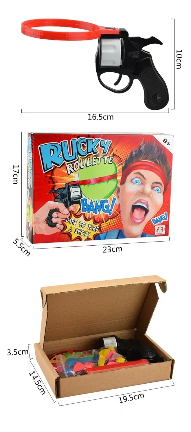 

Board Game Russian Roulette Balloon Gun Thrilling Wall Model Ornaments Parent-Children Interaction Perfect Gift Toy