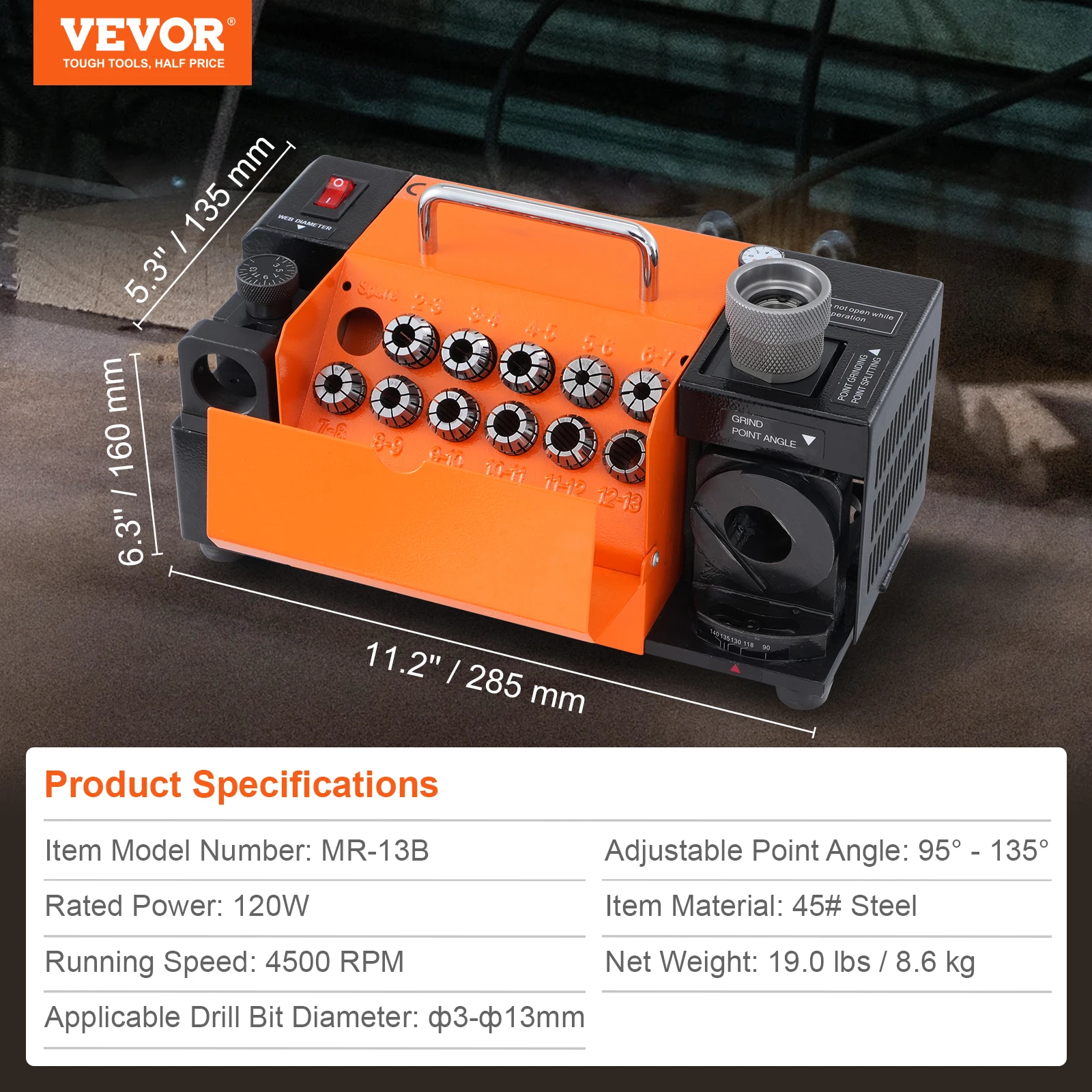 SucceBuy Boren Slijper 3-13mm Mill Grinder Slijper Draagbare Slijpen Haakse Slijper w/11 Spantang Voor Fabriek workshop