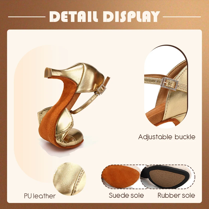 HROYL-zapatos de baile modernos para mujer, zapatos de baile latino para niñas, zapatos de salón de Tango, tacones de entrenamiento de práctica de Salsa estándar de 5/7, 5cm