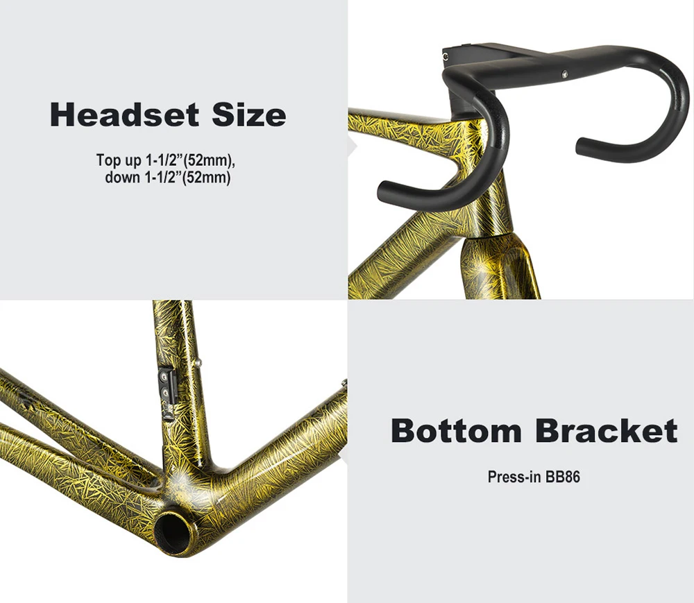 Neu Eingetroffen Ultraleichter 950g T1000 ELITE Carbon-Rennradrahmen Scheibenbremse Fahrradteil 47/49/51/54/56cm BB86 Vollständige HID-Kabelverbindung – Detail 10