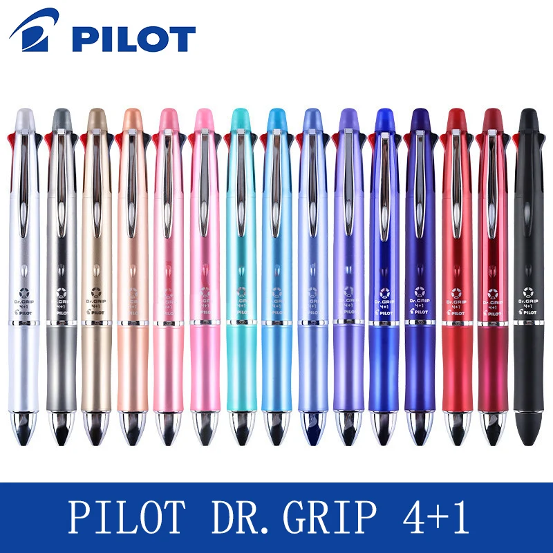 Pilot Dr.Grip Multifunction Pen (4 Ballpoint Pen 0.7mm Black, Blue, Green, Red + 1 Mechanical Pencil 0.5mm) BKHDF-1SR Stationery