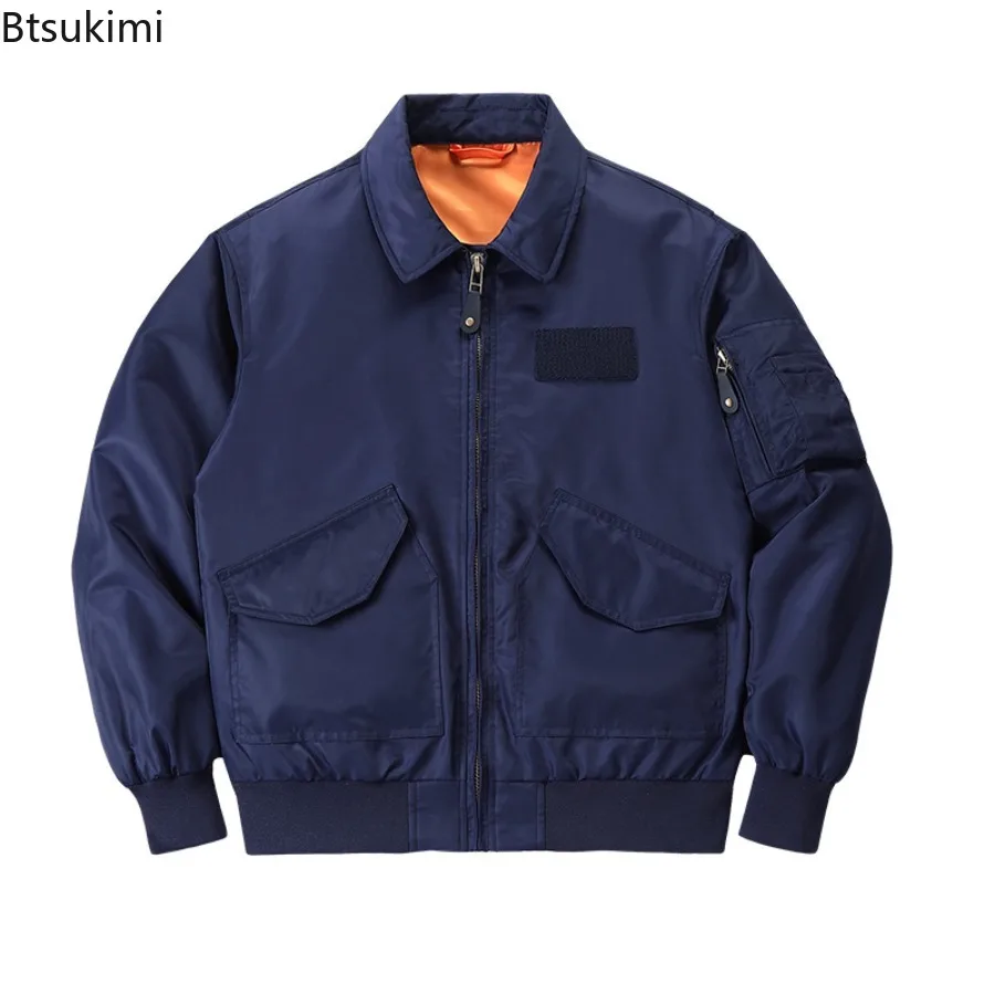 Spring Autumn New Men's Vintage Bomber Jackets Stand Collar Zipper Pockets Men Casual Thin Coats Fashion Pilot Windbreak Jackets