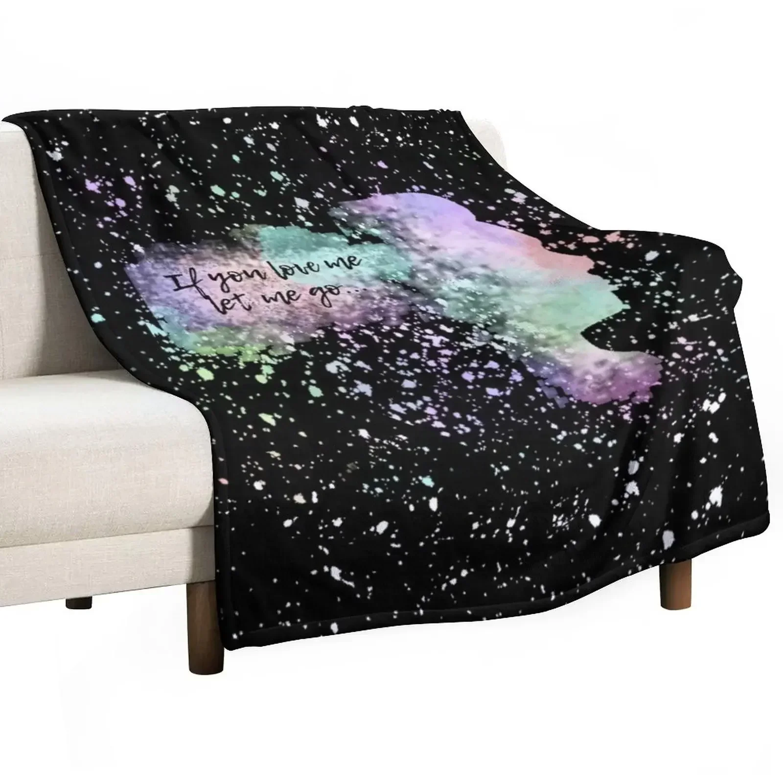 

If you love me rainbow splatter paint Throw Blanket manga Summer decorative Blankets