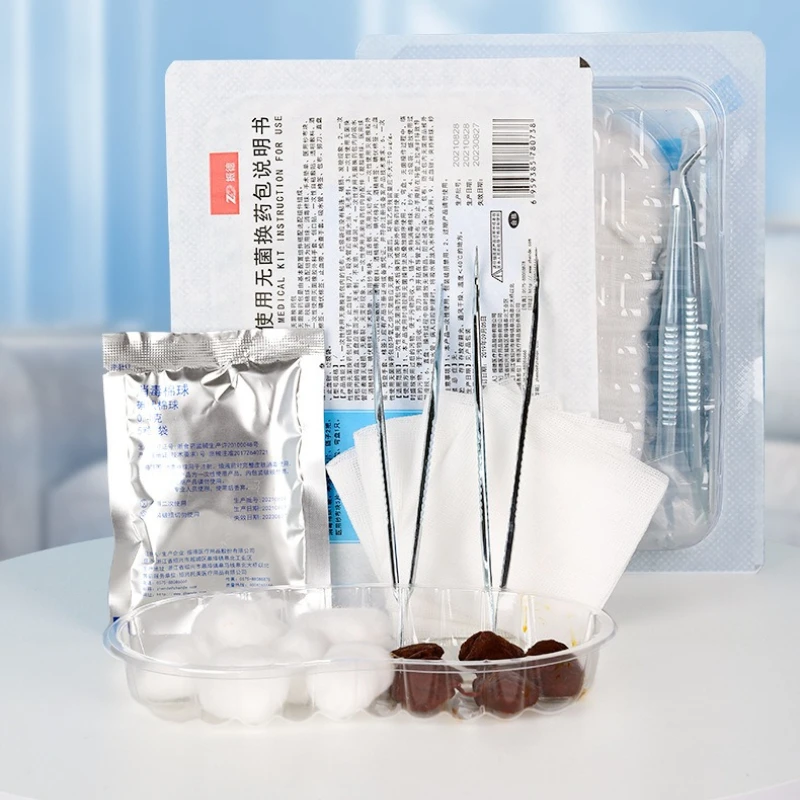 Complete Medical Disposable Sterile Wound Dressing Change Kit Debridement 7 Piece Surgical Care Professional High Quality Set