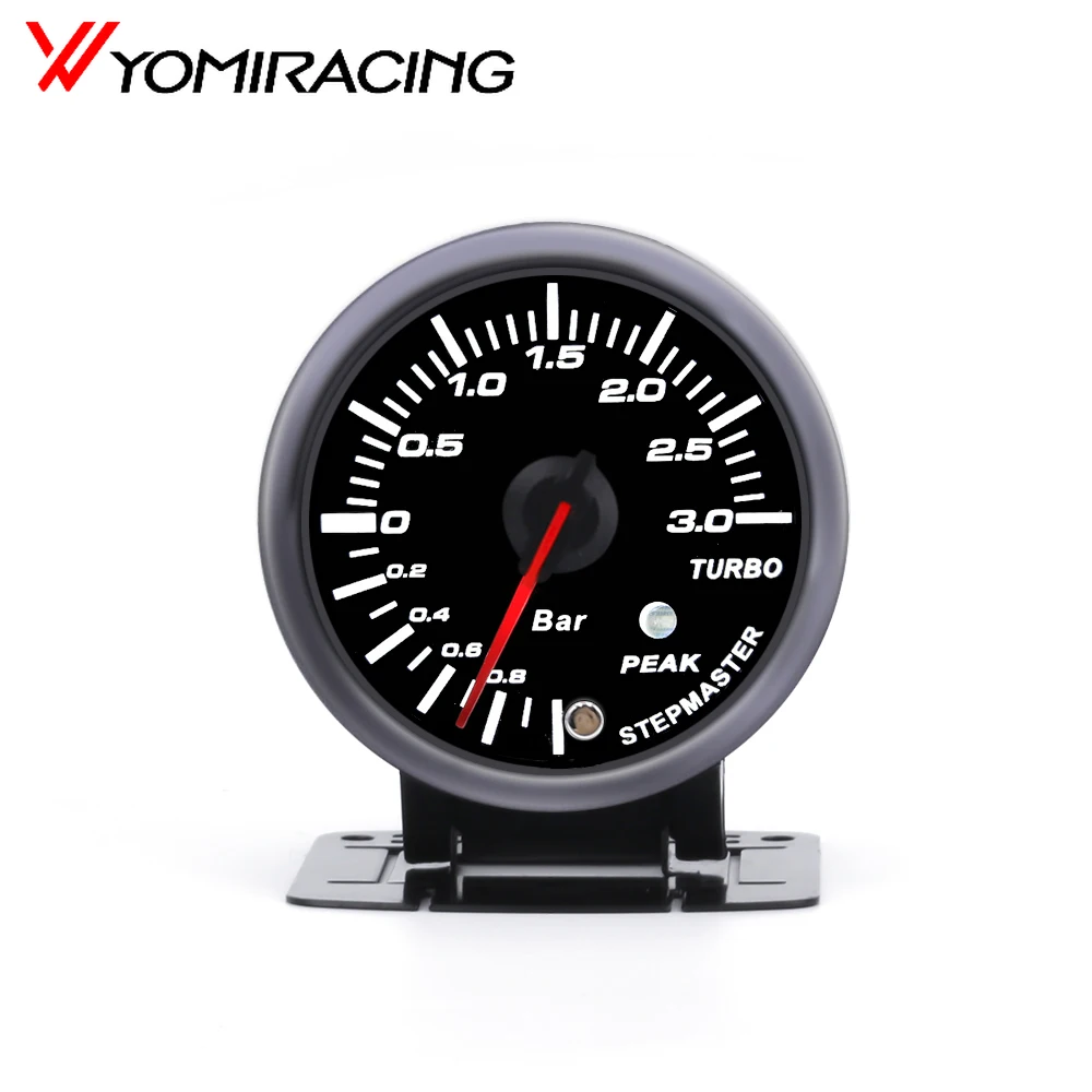 

3 BAR 60mm 2.5'' Boost Turbo Gauge White & Amber Light Dual Led Display With Peak Warning