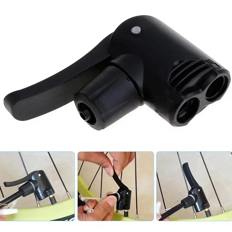 Bicycle Bike Track Pump Nozzle Dual Head Adapter Convertor