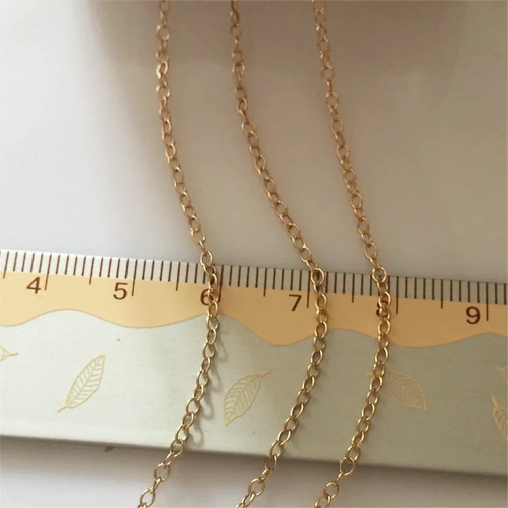 Bulk Unfinished Oval Cable Chain in 14K Gold Filled for Jewelry Making Length 100cm