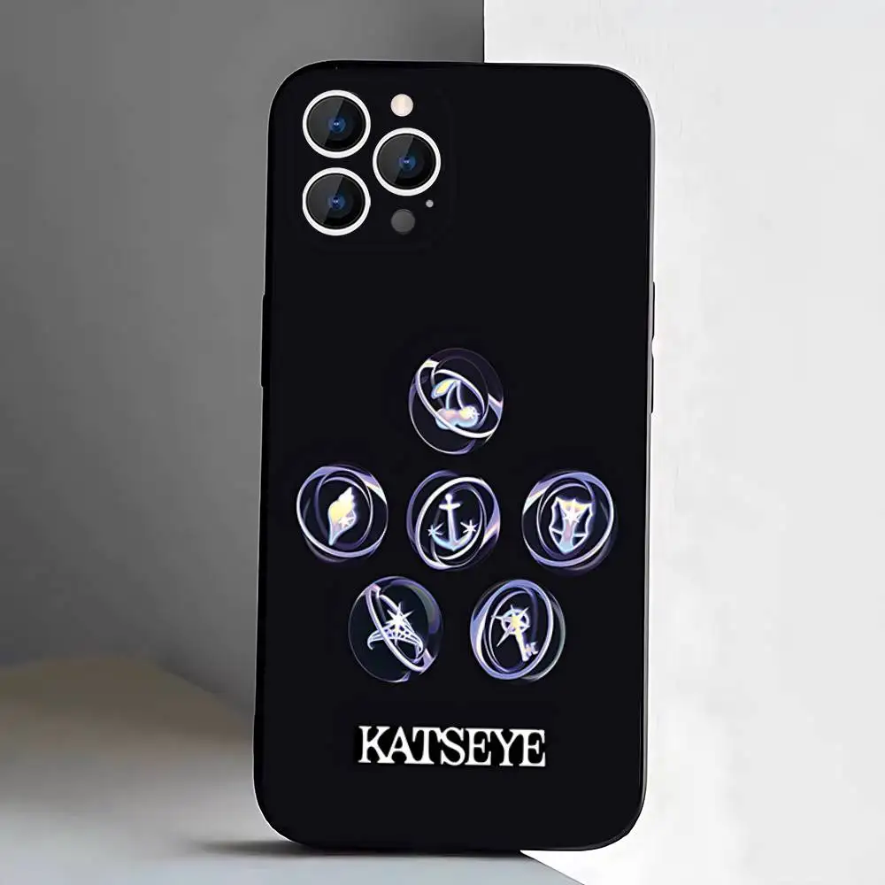 K-KATSEYES Music Group Phone Case For iPhone 17,16,15,14,13,12,11,Pro,XS,Max,XR,Plus,E,SE4,Mini Black Soft Cover