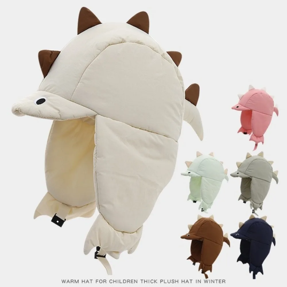 

New Cute Baby Down Hat Cartoon Dinosaur Winter Ear Protection Hat Windproof Cold Proof Earflap Caps for Children