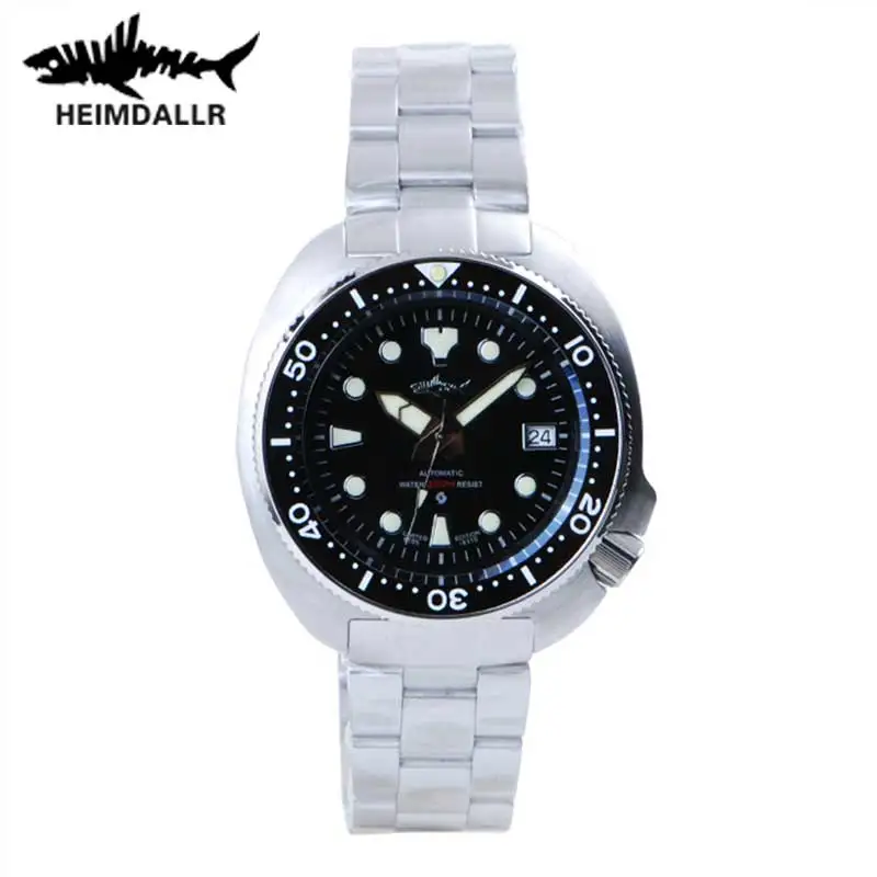 

HEIMDALLR Turtle 6105 Mens Diving Watch Black Dial Sapphire NH35A Automatic Mechanical Watch 200M Waterproof Diver Wristwatches