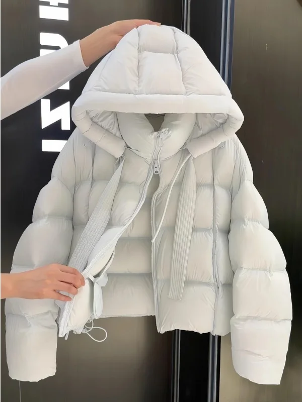 

Корейская уникальная милая зимняя куртка с капюшоном из хлопка для женщин, маленький размер, новинка 2025 года, Ailuofei