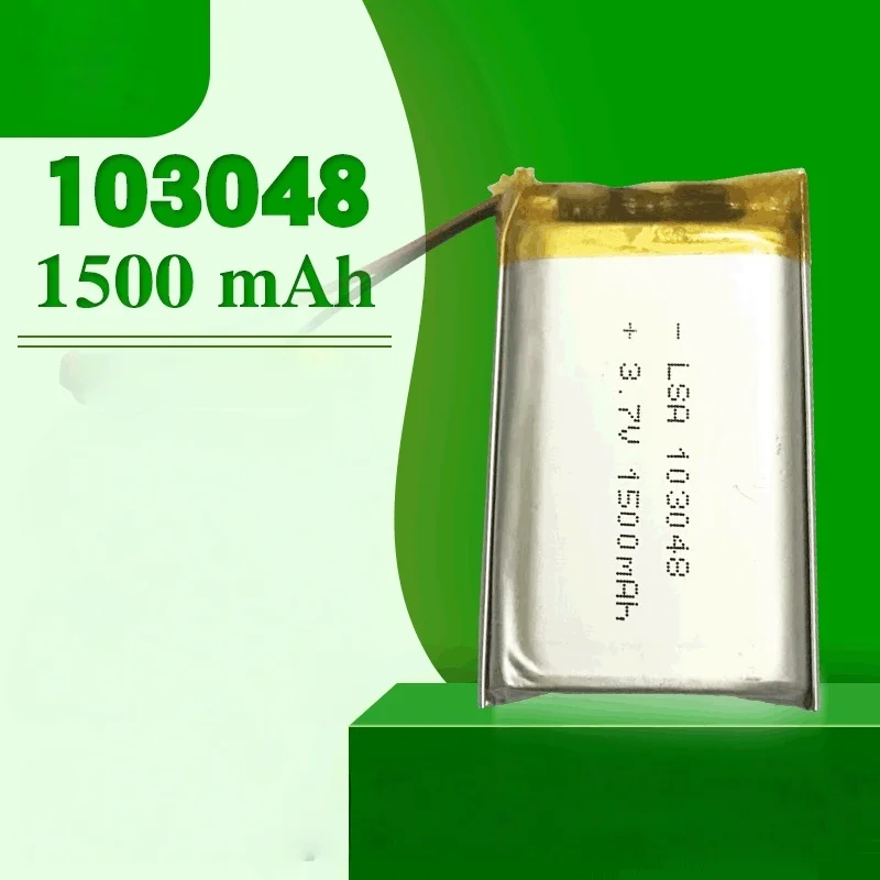 103048 Polymer Lithium Battery 1600mAh 3.7V for thermos cups smart speakers LED lights