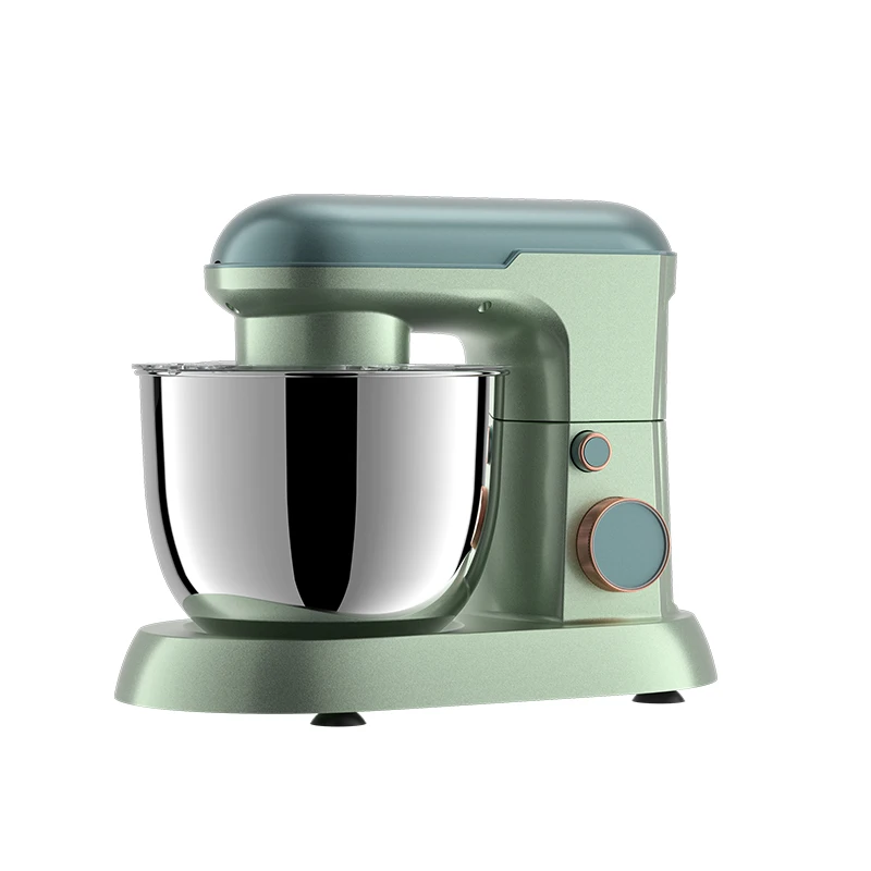 Electric two-color multifunctional stainless steel 4L tilted head vertical mixer with mixing bowl, suitable for home