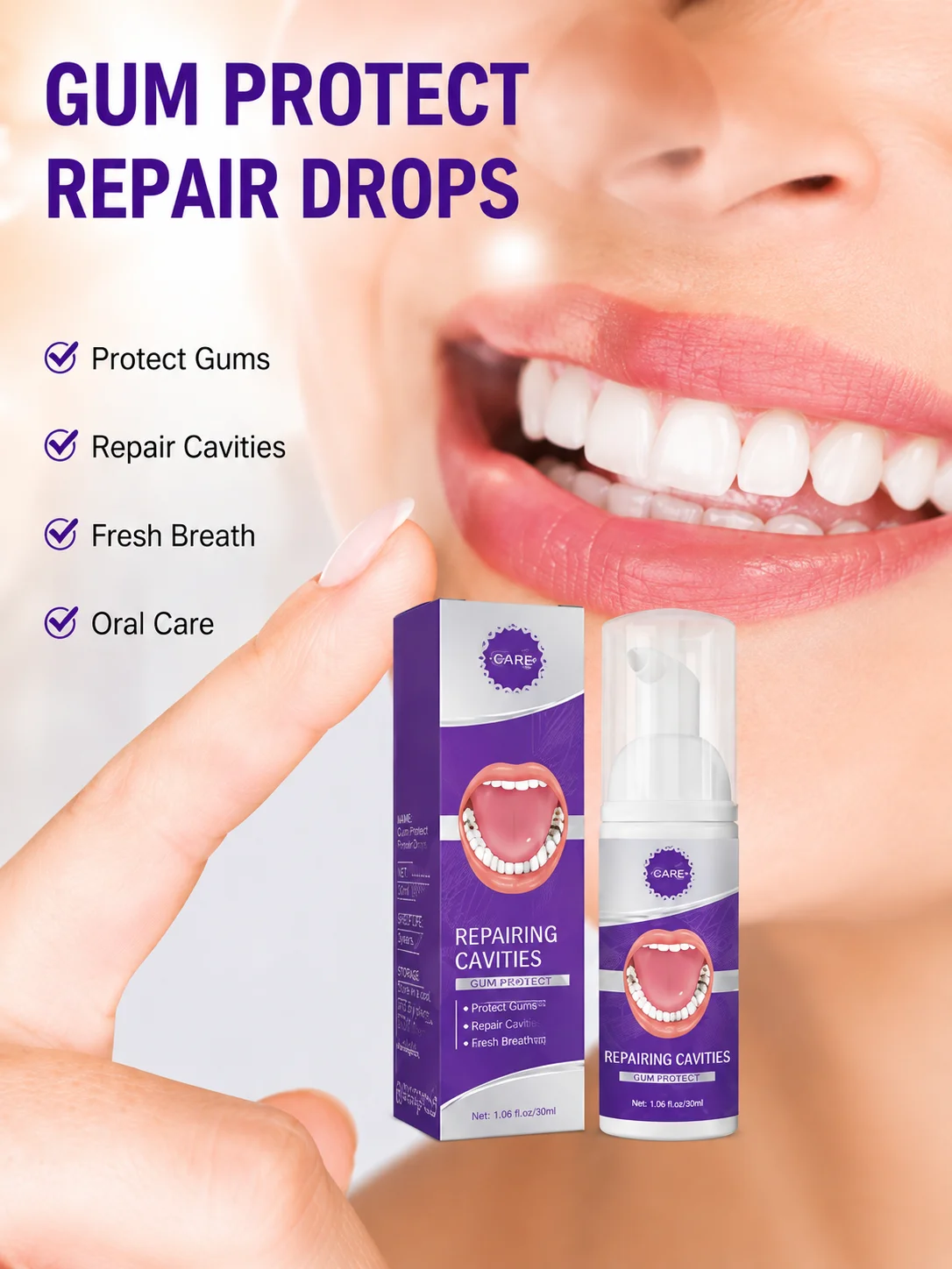 Gum Repair Toothpaste Deep Cleaning Plaque Caries Care Protect Gingiva Fresh Breath and Tooth Whitening
