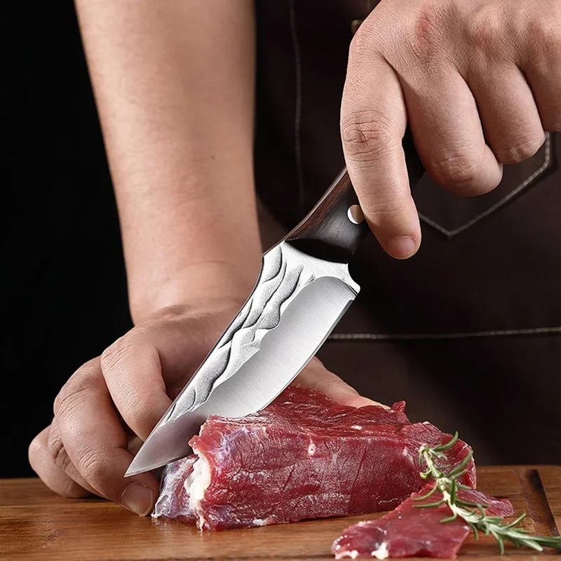 Butcher Boning Knife Wood Handle Hand Forged Blade Kitchen Knife Slicing Meat Fruit Vegetables Portable Knife Chef Cleaver Tools