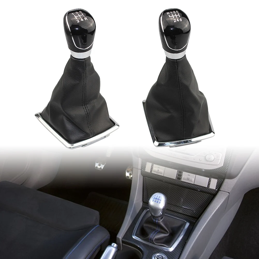1pc Car Shift Gear Knob With Leather Boot 5/6 Speed  For Ford Focus MK2 C-Max Kuga Mondeo S-Max Transit Tourneo / Custom