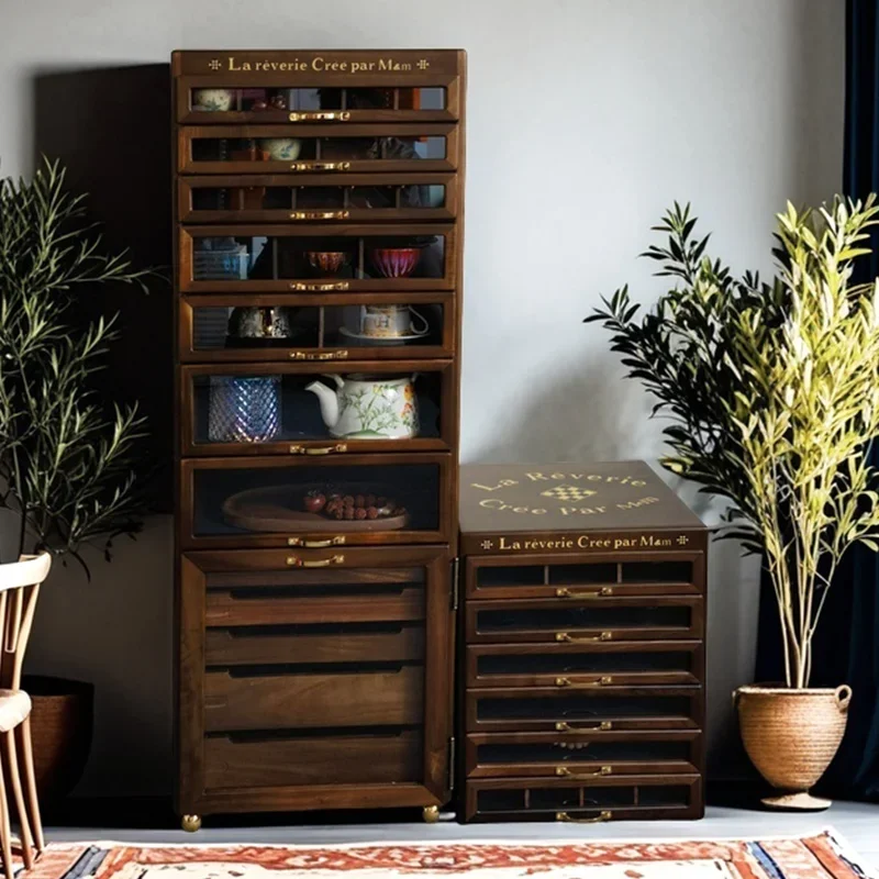 

12-drawer Large Storage Cabinet Vintage Wooden Restoring Jewelry Organizer Antique Accessory Collection Display for Home