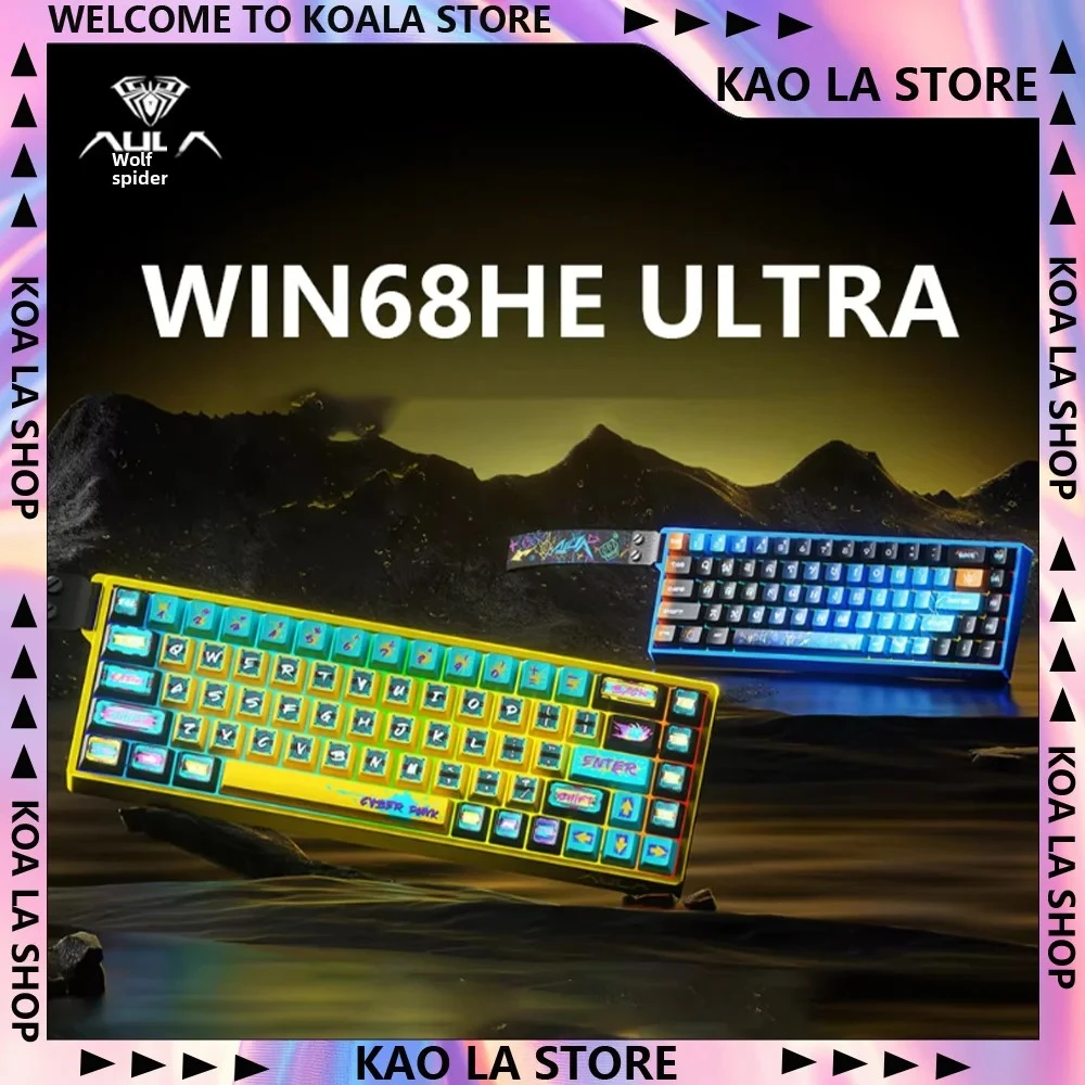 

AULA WIN68HE Ultra Gaming Keyboard Wired Aluminum RGB Magnetic Switch Customized E-sports Mechanical Keyboard PC Accessory Gifts