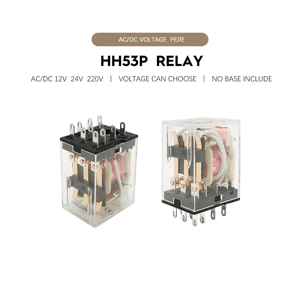 MY3P HH53P MY3NJ DPDTMiniature Coil General electro magnetic intermediate relay switch with Base LED AC 110V 220V DC12V 24V