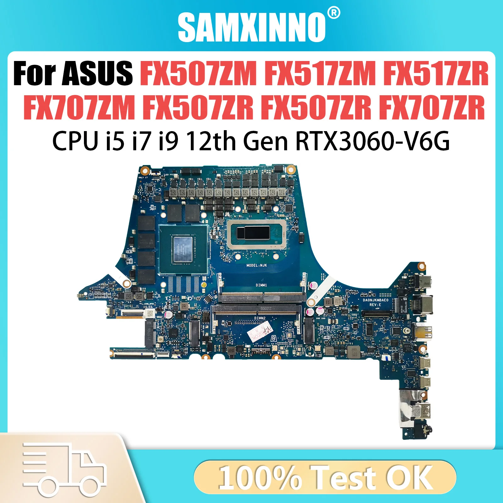 Mainboard For ASUS FX507ZM FX517ZM FX517ZR FX707ZM FX507ZR FX507ZR FX707ZR TUF707Z TUF517Z, i5, i7, i9 12th Laptop Motherboard