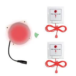 Electronic Wireles Nurse Call System Door Light with Pull Cord Button Alarm for Disabled Bathroom Clinic Hospital Nursing Home