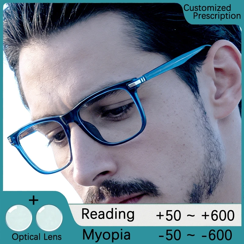 

Мужские очки для чтения с защитой от синего света, роскошные брендовые дизайнерские деловые очки по рецепту, защитные линзы для глаз, очки для близорукости