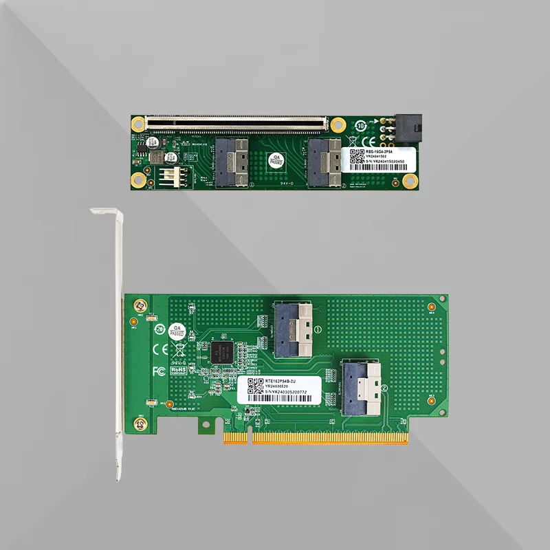 2025 بطاقة رسومات منفصلة جديدة، خارجية، توسيع، تمديد PCIe 4.0 16x إلى اللوح الأساسي SlimSAS 8654 SFF-8654