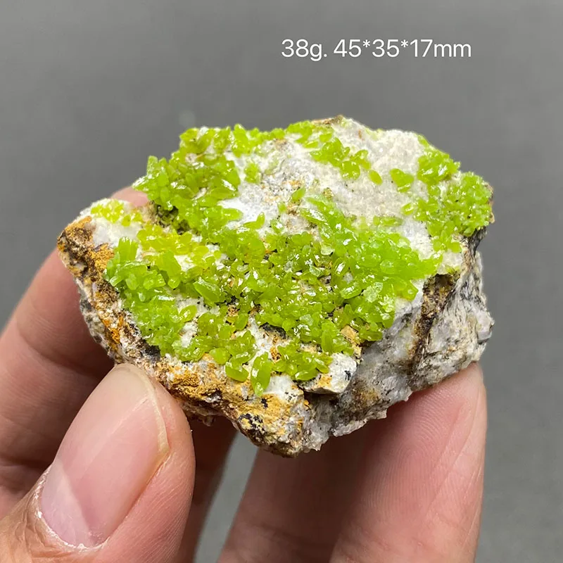 100% natural pyromorphite original stone mineral specimen cured crystal gem collection.