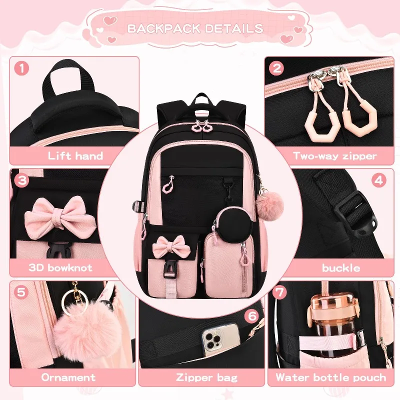 Children School Bags Set For Girls School bag Kawaii Primary Students Backpack Kids Book Bag Waterproof Backpack Travel Luggage