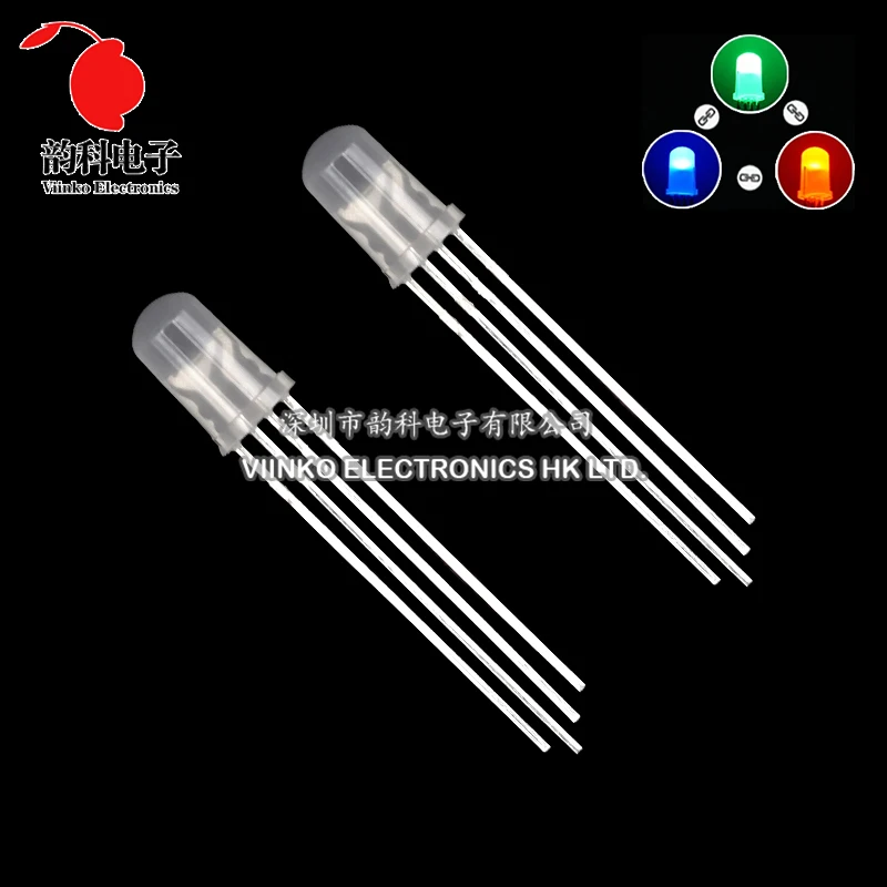 50pcs 5mm RGB LED Common Anode / Cathode Transparent /Diffused 4pins full-color F5 Tri-Color Light Emitting Diode Red Green Blue