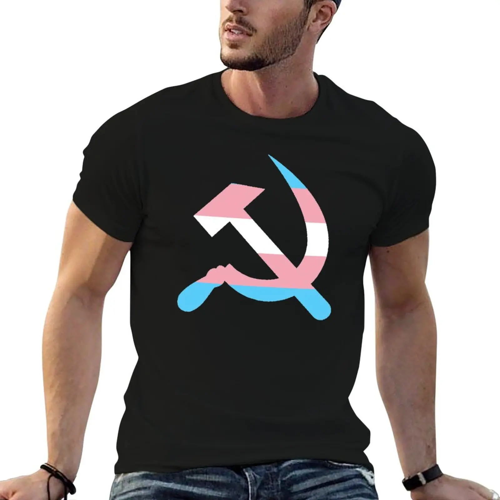

Hammer Sickle shirt and Trans designer shirts T-Shirt with t t man Pride prints