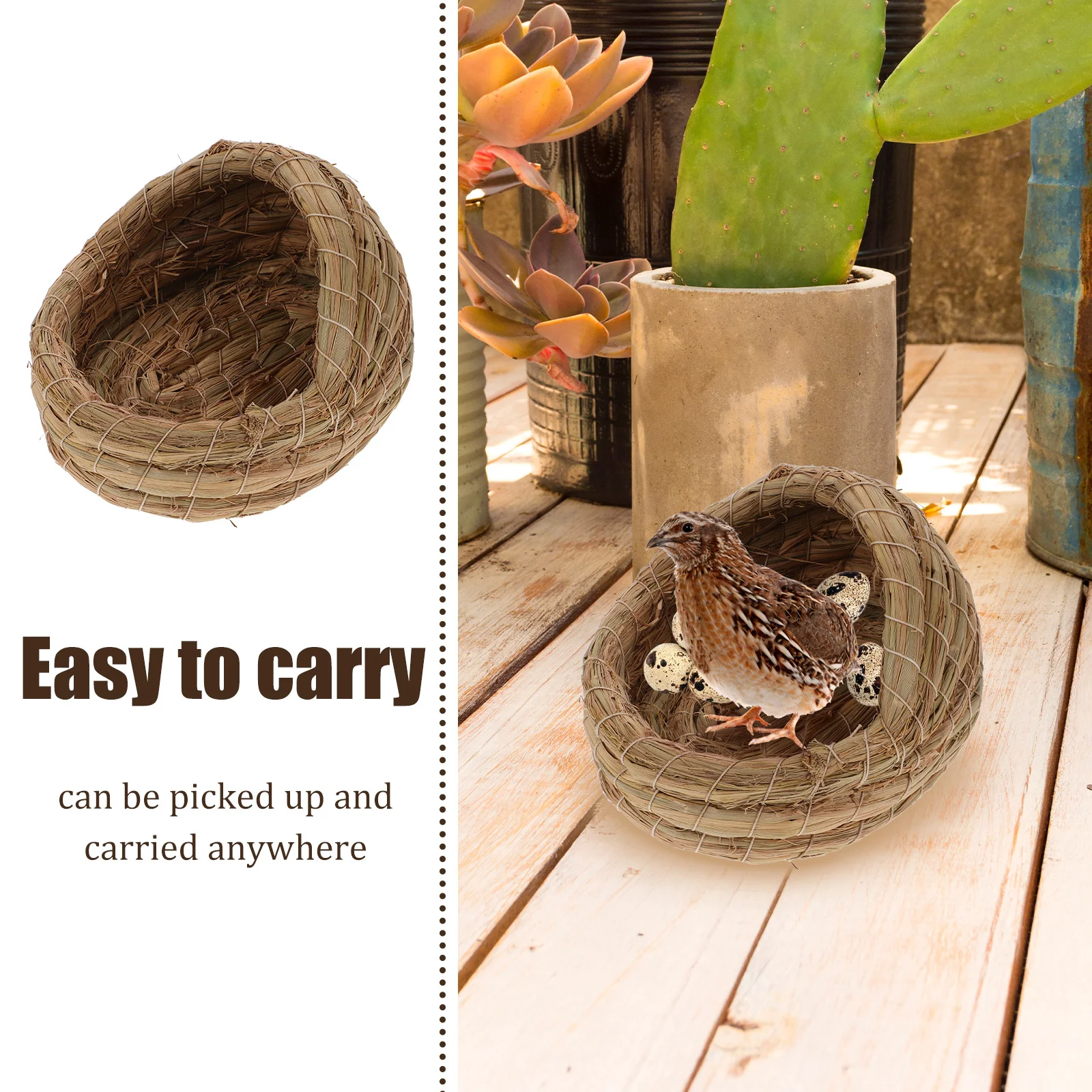 

2Pcs Chicken Laying Nest Slipper Woven Straw Bed for Hens Coop Shelter Pet Sleeping Natural Fiber Warm Dry Comfortable All