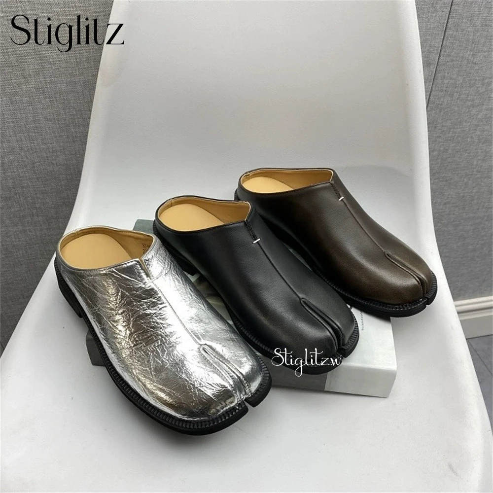 Tabi sandal selop kasual mewah pria, sepatu selop kasual buatan tangan, sepatu kustom multiwarna, sandal musim panas untuk pria